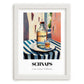 Schnaps – Austrian Outdoor Café Scene, Austrian Spirit Painting, placed in minimal white frame