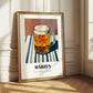 Märzen – on Striped Tablecloth, Austrian Beer Wall Decor