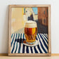 Märzen – Austrian Café on the Corner, Austrian Spirit Wall Decor, no-text version framed in wood