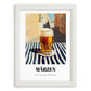 Märzen – Austrian Café on the Corner, Austrian Spirit Wall Decor, placed in minimal white frame