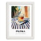 Pálinka – Hungarian Outdoor Café Scene, Hungarian Spirit Illustration, placed in minimal white frame