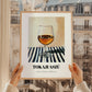 Tokaji Aszú – on Striped Tablecloth, Hungarian Spirit Illustration, styled in a charming Paris street view