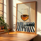 Tokaji Aszú – on Striped Tablecloth, Hungarian Spirit Illustration, clean layout with no caption