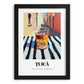 Țuică – Romanian Street Café Scene, Romanian Spirit Wall Decor, in sleek black frame