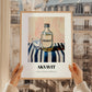 Akvavit – on Striped Tablecloth, Danish Spirit Wall Print, styled in a charming Paris street view