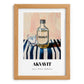 Akvavit – on Striped Tablecloth, Danish Spirit Wall Print, set in oak frame
