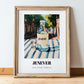 Jenever – Dutch Café on the Corner, Dutch Spirit Poster, in wooden frame leaning on the floor