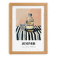 Jenever – on Striped Tablecloth, Dutch Beer Wall Decor, set in oak frame