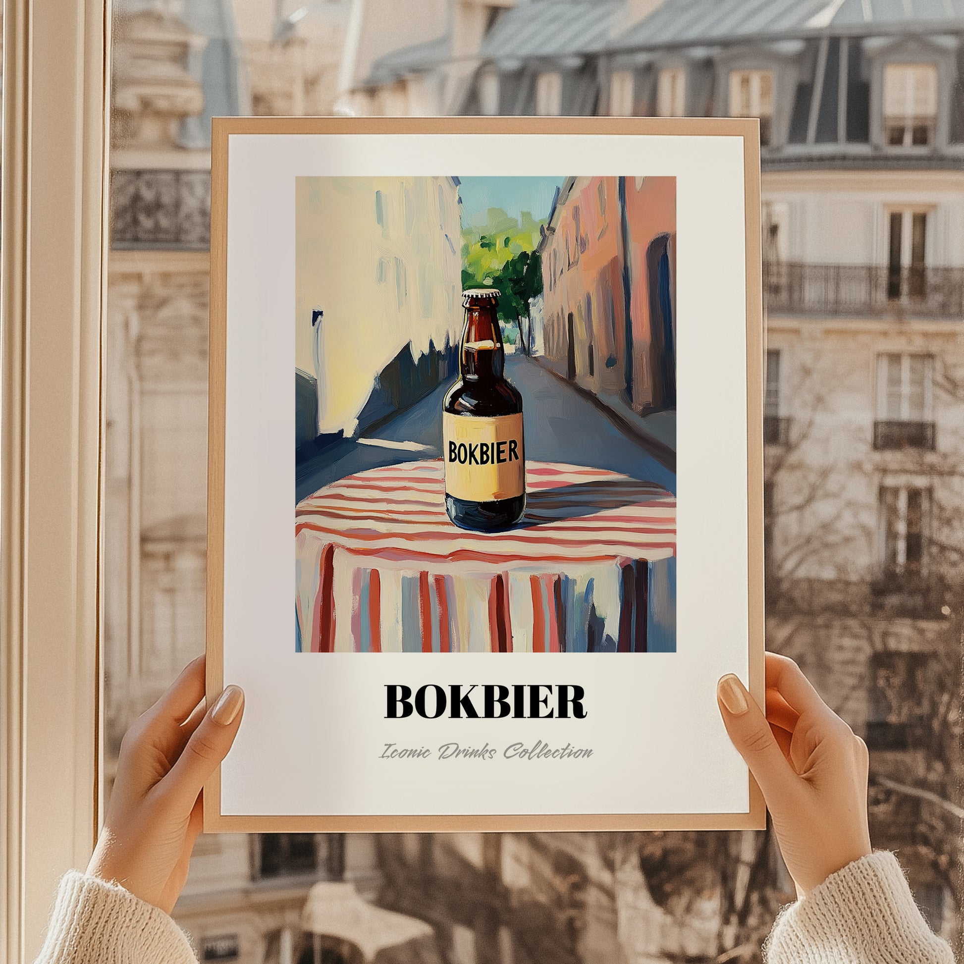 Bokbier – Dutch Street Café Scene, Dutch Beer Still Life, styled in a charming Paris street view