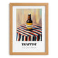 Trappist – on Striped Tablecloth, Belgian Beer Still Life, set in oak frame