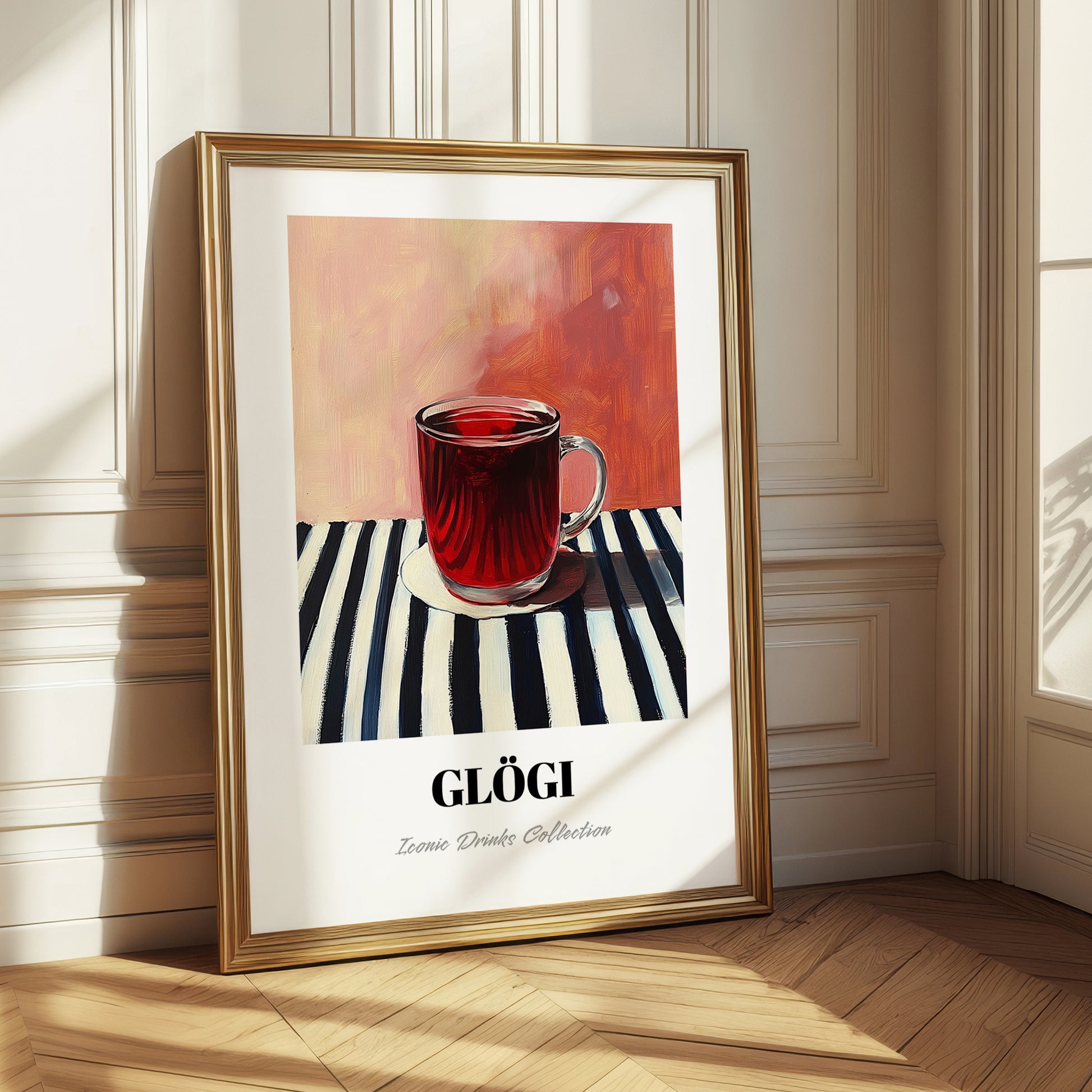 Glögi – on Striped Tablecloth, Finnish Beverage Art