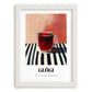 Glögi – on Striped Tablecloth, Finnish Beverage Art, placed in minimal white frame