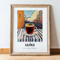 Glögi – Finnish Outdoor Café Scene, Finnish Wine Poster, in wooden frame leaning on the floor