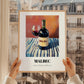 Malbec – on Striped Tablecloth, Argentinian Wine Still Life, styled in a charming Paris street view