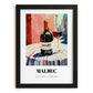 Malbec – Argentinian Street Café Scene, Argentinian Beverage Still Life, in sleek black frame