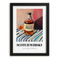 Scotch Whisky – on Striped Tablecloth, Scottish Beer Wall Decor, in sleek black frame