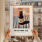 Scottish Ale – on Striped Tablecloth, Scottish Beer Illustration, styled in a charming Paris street view