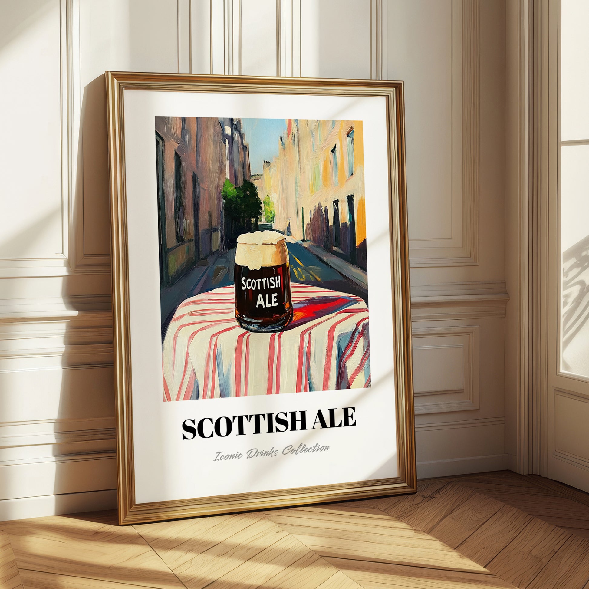 Scottish Ale – Scottish Street Café Scene, Scottish Whiskey Still Life