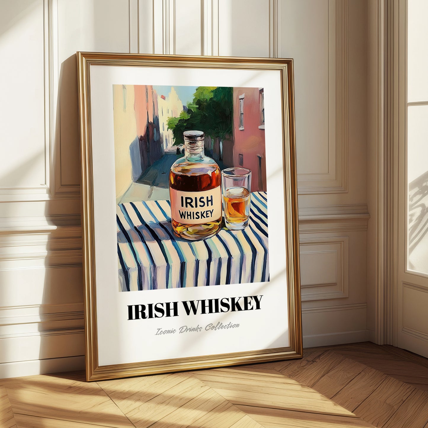 Irish Whiskey – Irish Outdoor Café Scene, Irish Whiskey Print