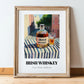 Irish Whiskey – Irish Outdoor Café Scene, Irish Whiskey Print, in wooden frame leaning on the floor