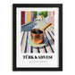Türk Kahvesi – Turkish Urban Café Scene, Turkish Coffee Poster, in sleek black frame