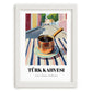 Türk Kahvesi – Turkish Urban Café Scene, Turkish Coffee Poster, placed in minimal white frame