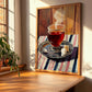 Turkish Tea – on Striped Tablecloth, Türk Çayı Poster, clean layout with no caption