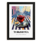 Turkish Tea – Türk Urban Café Scene, Türk Çayı Illustration, in sleek black frame