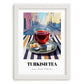 Turkish Tea – Türk Urban Café Scene, Türk Çayı Illustration, placed in minimal white frame
