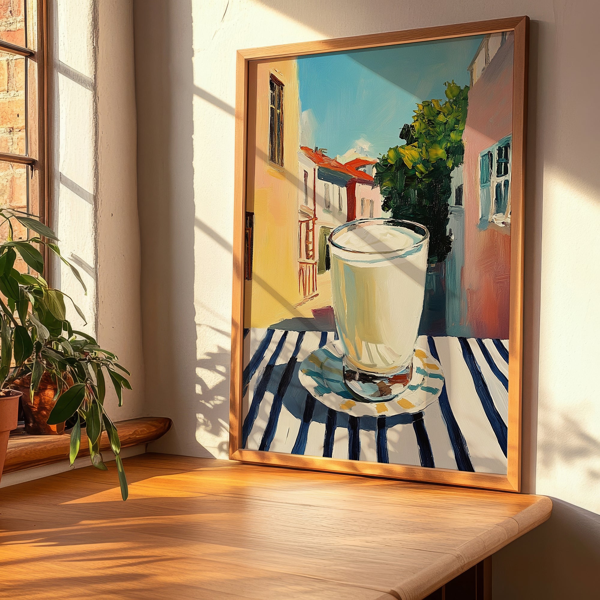 Ayran – Turkish Street Café Scene, Turkish Beverage Poster, clean layout with no caption