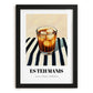 Es Teh Manis – on Striped Tablecloth, Indonesian Cocktail Print, in sleek black frame