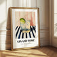Gin And Tonic – on Striped Tablecloth, English Cocktail Painting