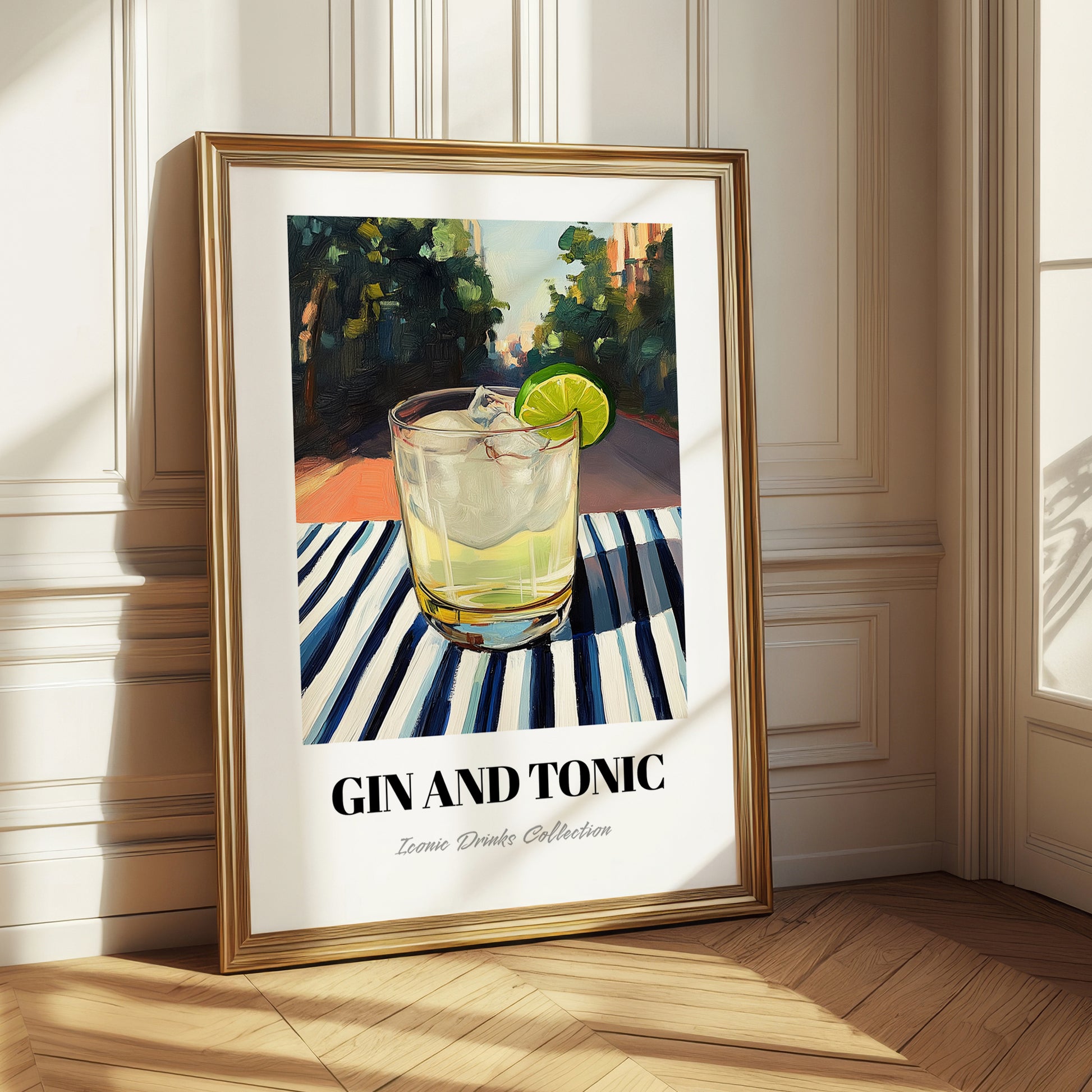Gin And Tonic – English Outdoor Café Scene, English Spirit Wall Decor