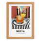 Mezcal – Mexican Café on the Corner, Mexican Cocktail Illustration, set in oak frame