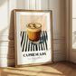 Cà Phê Sữa Đá – on Striped Tablecloth, Vietnamese Beverage Poster