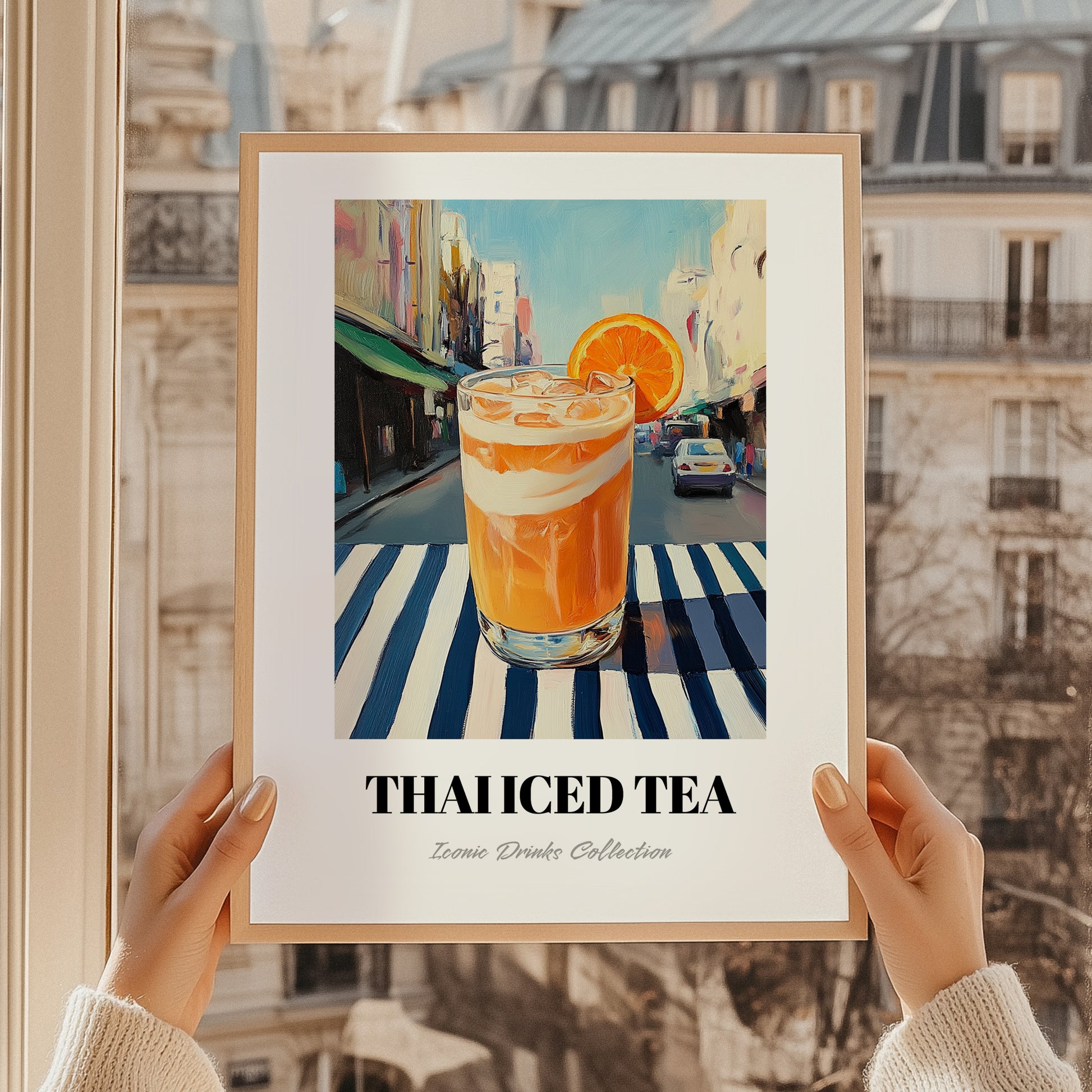 Thai Iced Tea – Thai Café on the Corner, Thai Wine Still Life, styled in a charming Paris street view