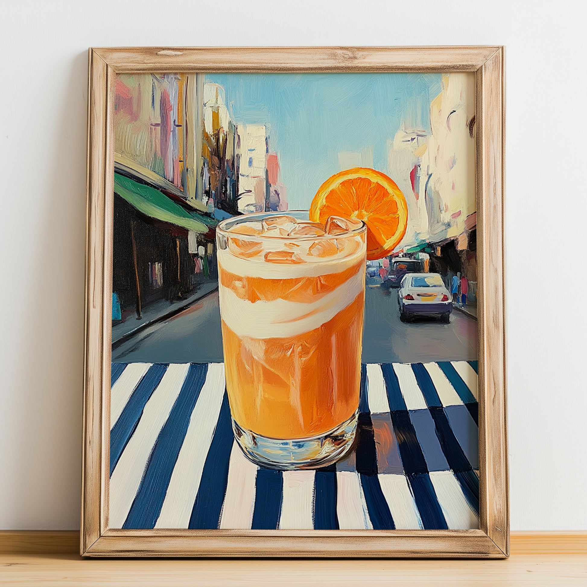 Thai Iced Tea – Thai Café on the Corner, Thai Wine Still Life, no-text version framed in wood