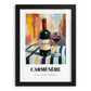Carménère – Chilean Outdoor Café Scene, Chilean Wine Wall Art, in sleek black frame