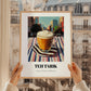 Teh Tarik – Malaysian Street Café Scene, Malaysian Tea Wall Decor, styled in a charming Paris street view