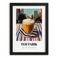 Teh Tarik – Malaysian Street Café Scene, Malaysian Tea Wall Decor, in sleek black frame