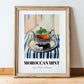 Moroccan Mint Tea – Moroccan Street Café Scene, Moroccan Spirit Still Life, in wooden frame leaning on the floor