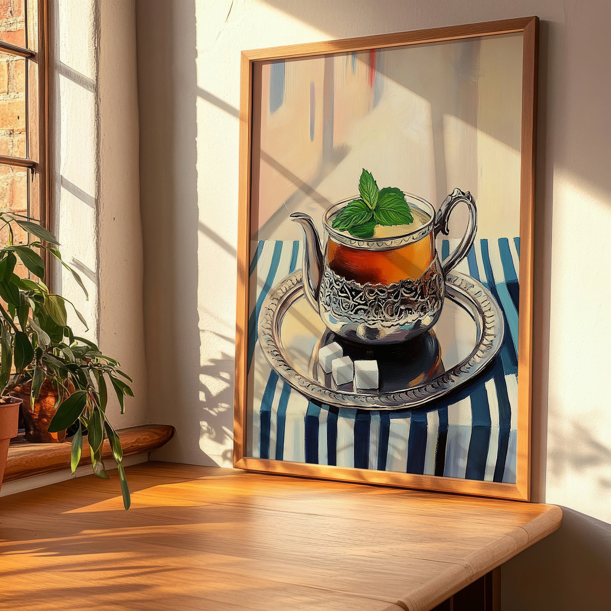 Moroccan Mint Tea – Moroccan Street Café Scene, Moroccan Spirit Still Life, clean layout with no caption