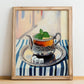 Moroccan Mint Tea – Moroccan Street Café Scene, Moroccan Spirit Still Life, no-text version framed in wood