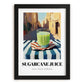 Sugarcane Juice – Egyptian Outdoor Café Scene, Egyptian Beverage Wall Decor, in sleek black frame