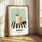 Doogh – on Striped Tablecloth, Iranian Beverage Wall Decor