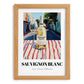 Sauvignon Blanc – New Zealander Outdoor Café Scene, New Zealander Wine Poster, set in oak frame
