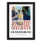 Sauvignon Blanc – New Zealander Outdoor Café Scene, New Zealander Wine Poster, in sleek black frame
