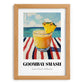 Goombay Smash – Bahamian Coastal Café Moment, Bahamian Cocktail Print, set in oak frame