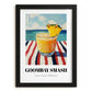 Goombay Smash – Bahamian Coastal Café Moment, Bahamian Cocktail Print, in sleek black frame