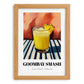 Goombay Smash – on Striped Tablecloth, Bahamian Cocktail Wall Illustration, set in oak frame